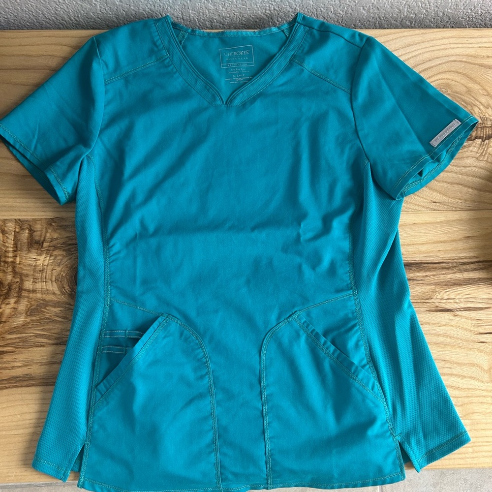 Teal Cherokee Revolution Scrub Top